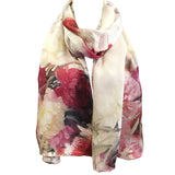 Wrapables Luxurious 100% Charmeuse Silk Long Scarf with Hand Rolled Edges