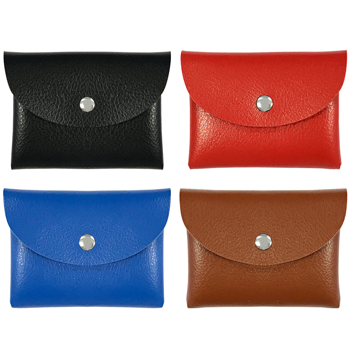 Wrapables Leather Envelope Card and Coin Purse Pouch (Set of 4)