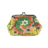 Wrapables Canvas and Embroidered Floral Coin Purse Clutch Wallet (Set of 2)
