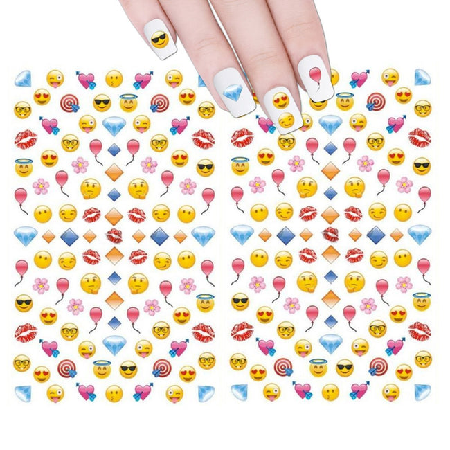 Wrapables 200+ Smile Nail Stickers Nail Art Smile Nail Decals Children's Nail Stickers