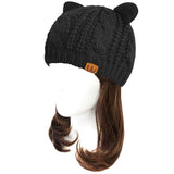 Wrapables Winter Warm Cable Knit Cat Ears Beanie