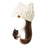 Wrapables Winter Warm Cable Knit Cat Ears Beanie