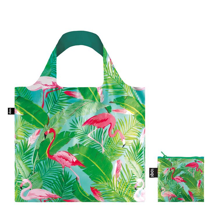 LOQI Wild Flamingos Reusable Shopping Bag