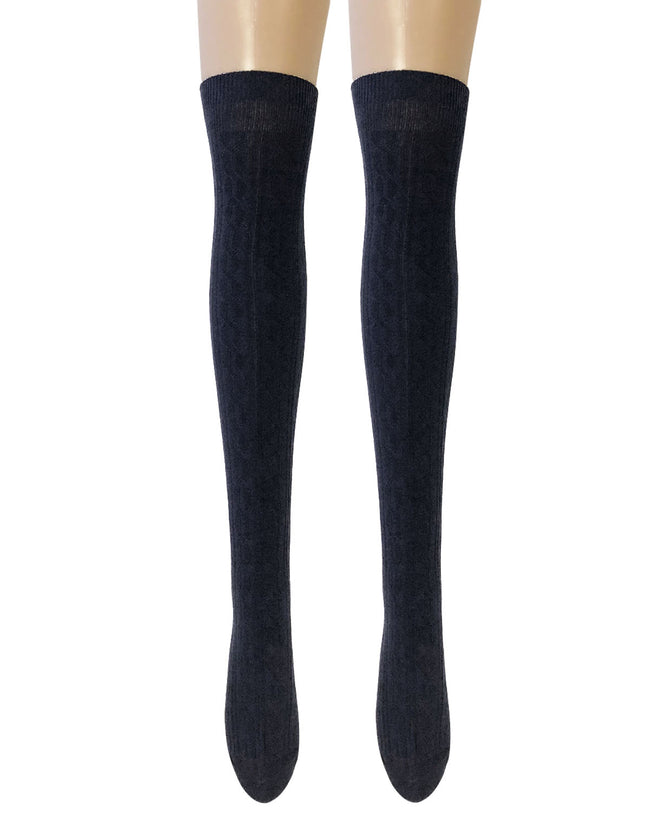 Wrapables Women's Cable Knit Knee High Boot Socks