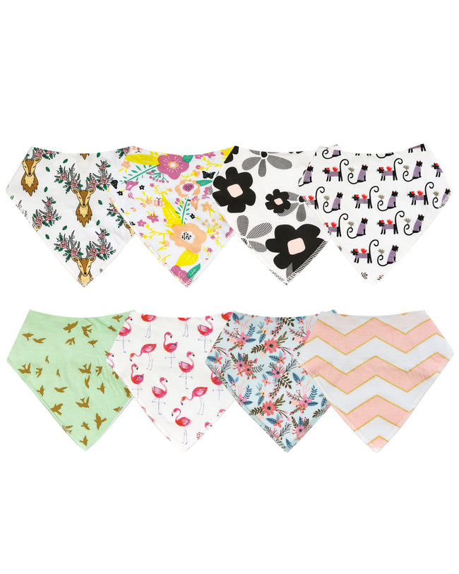 Wrapables® Baby Bandana Drool Bibs, Super Soft and Absorbent Bibs for Drooling and Teething (Set 8)