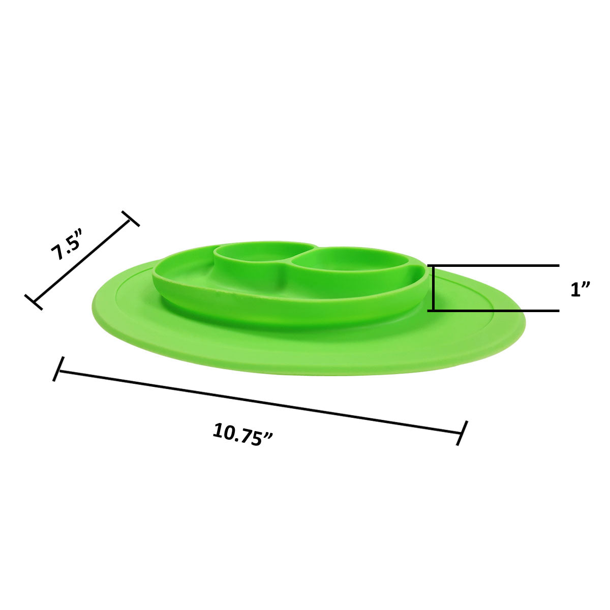 Wrapables® Silicone Placemat + Plate for Baby, Suction Divided Food Plate