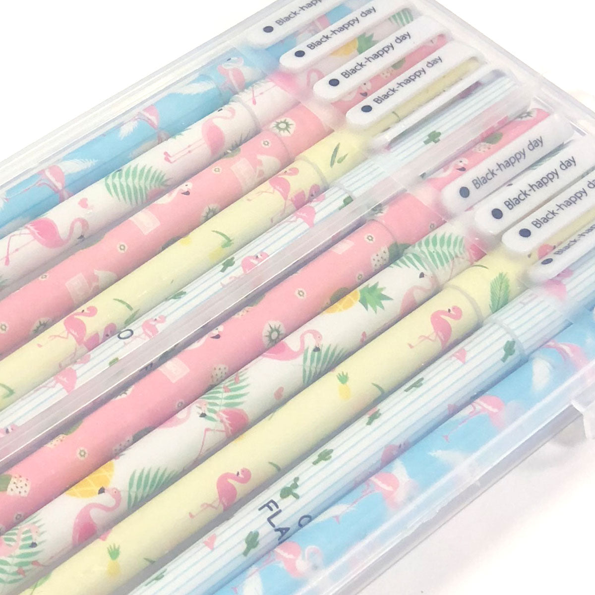 Wrapables Unicorn Flamingo Gel Ink Pens, 0.5mm Fine Point (Set of 10) for School, Office, Stationery
