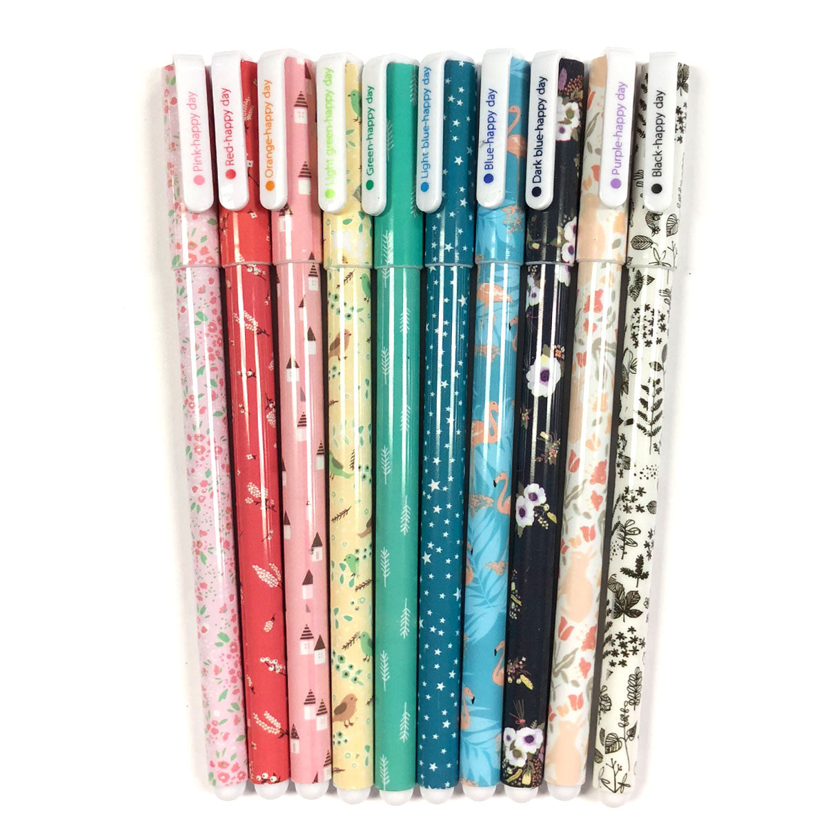 Wrapables Cute Novelty Gel Ink Pens, 0.5mm Fine Point (Set of 10) for School, Office, Stationery