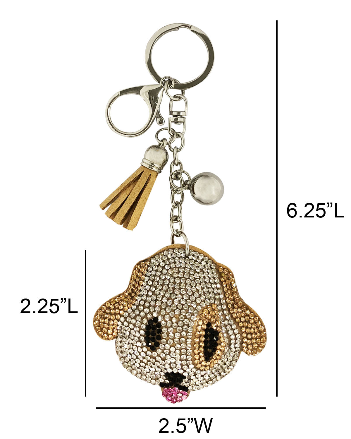 Mink Fur Bling Dog Keychain