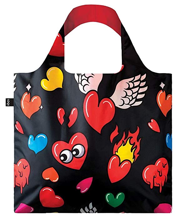 LOQI Pop Hearts Reusable Shopping Bag