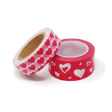 Wrapables Valentine Hearts 10M L x 15mm W Set of 2 Washi Masking Tape