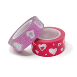 Wrapables Valentine Hearts 10M L x 15mm W Set of 2 Washi Masking Tape