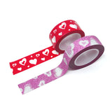 Wrapables Valentine Hearts 10M L x 15mm W Set of 2 Washi Masking Tape