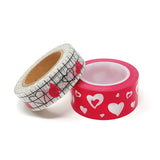 Wrapables Valentine Hearts 10M L x 15mm W Set of 2 Washi Masking Tape