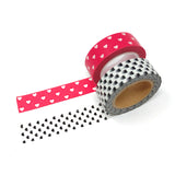 Wrapables Valentine Hearts 10M L x 15mm W Set of 2 Washi Masking Tape