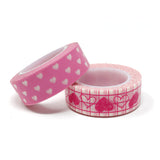 Wrapables Valentine Hearts 10M L x 15mm W Set of 2 Washi Masking Tape