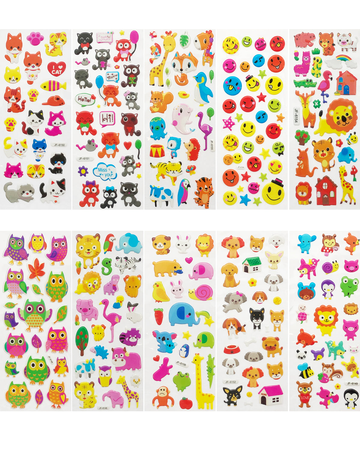 Incraftables Puffy Stickers for Girls 48 Sheets. Self Adhesive 3D