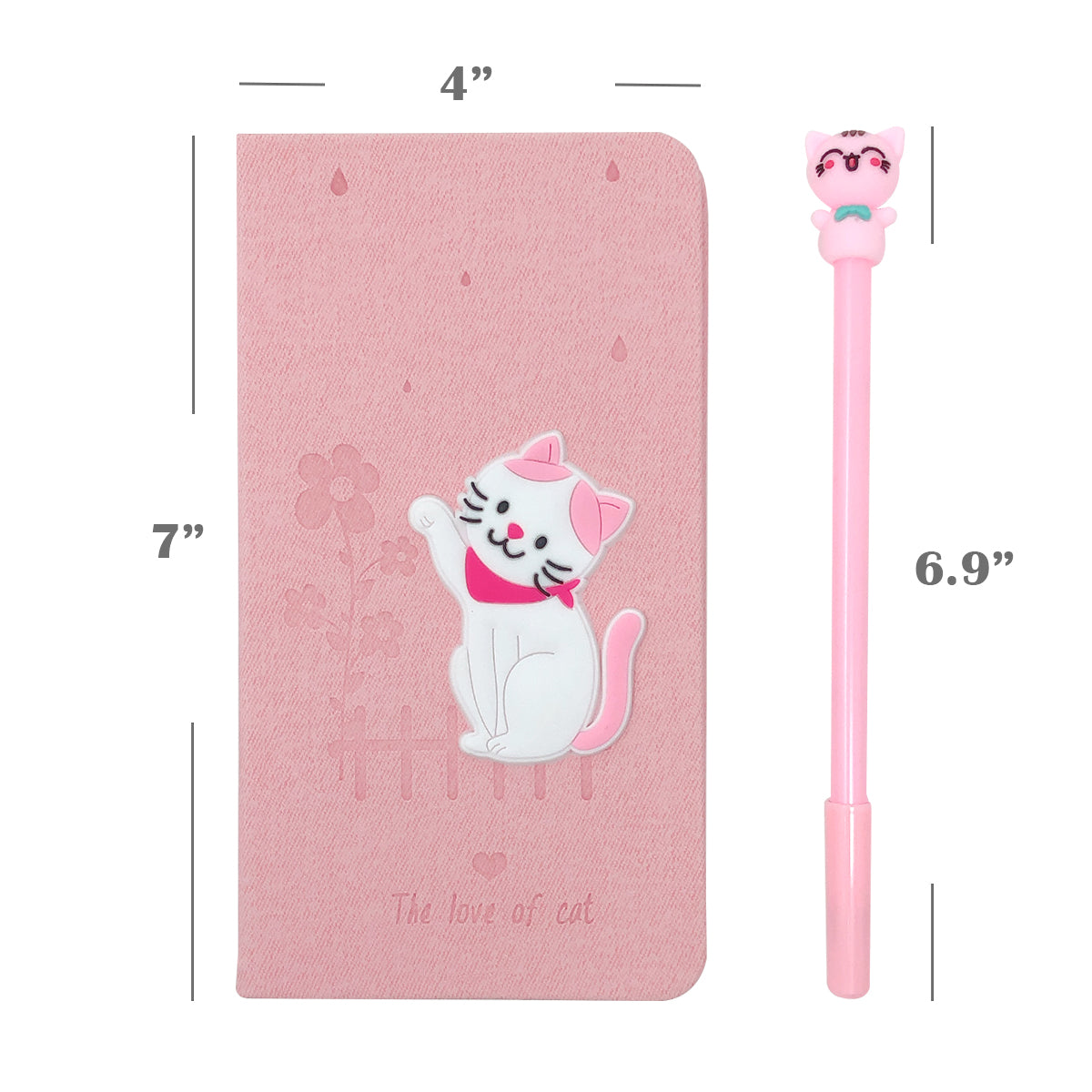 Wrapables Cute Notebook Gel Pen Set, Diary Journal Gift Set, Cat