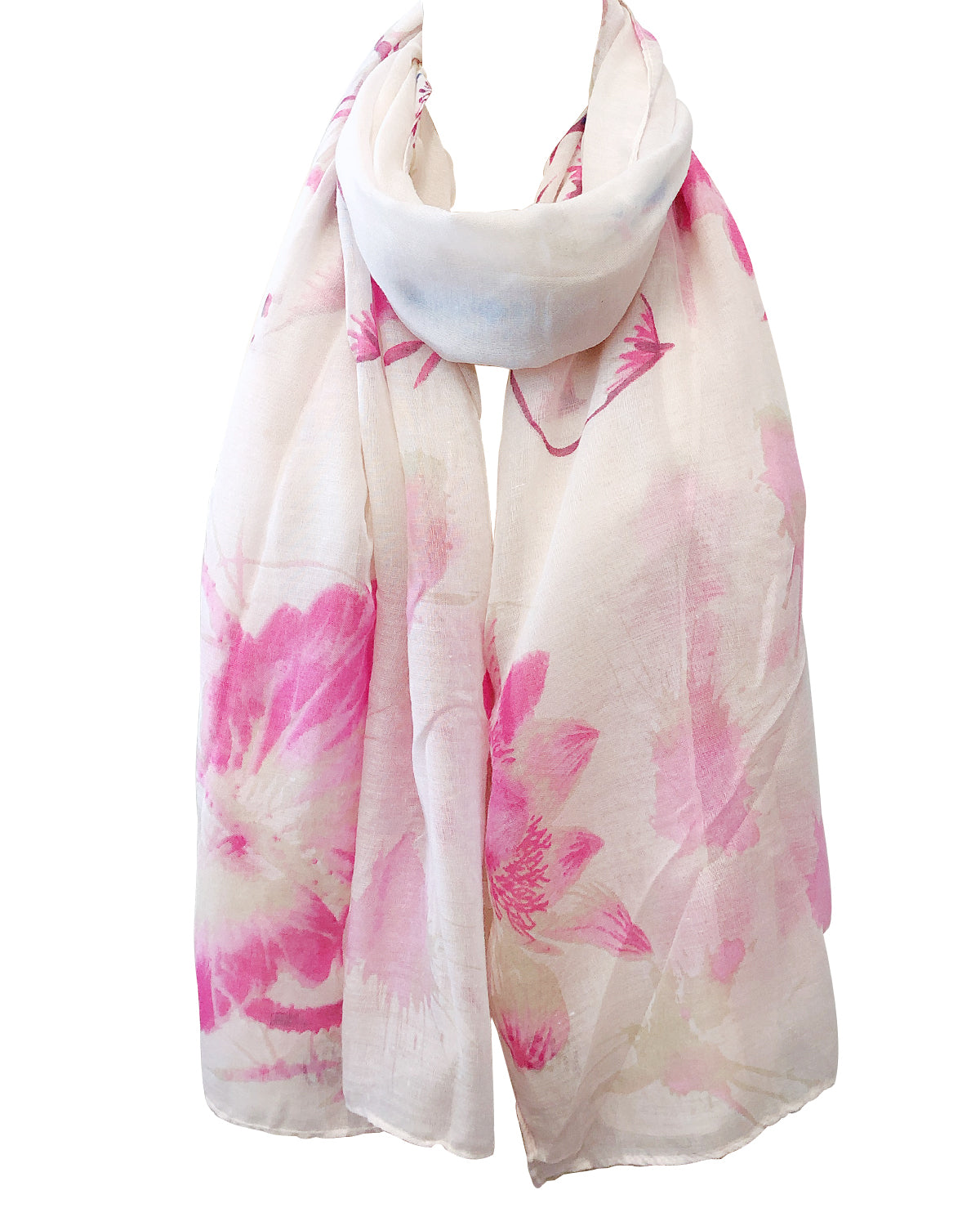 Wrapables Lightweight Poppy Floral Print Long Scarf