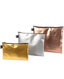 LOQI METALLIC Zip Pockets (Set of 3), Matt Gold, Matt Silver, Matt Rose Gold