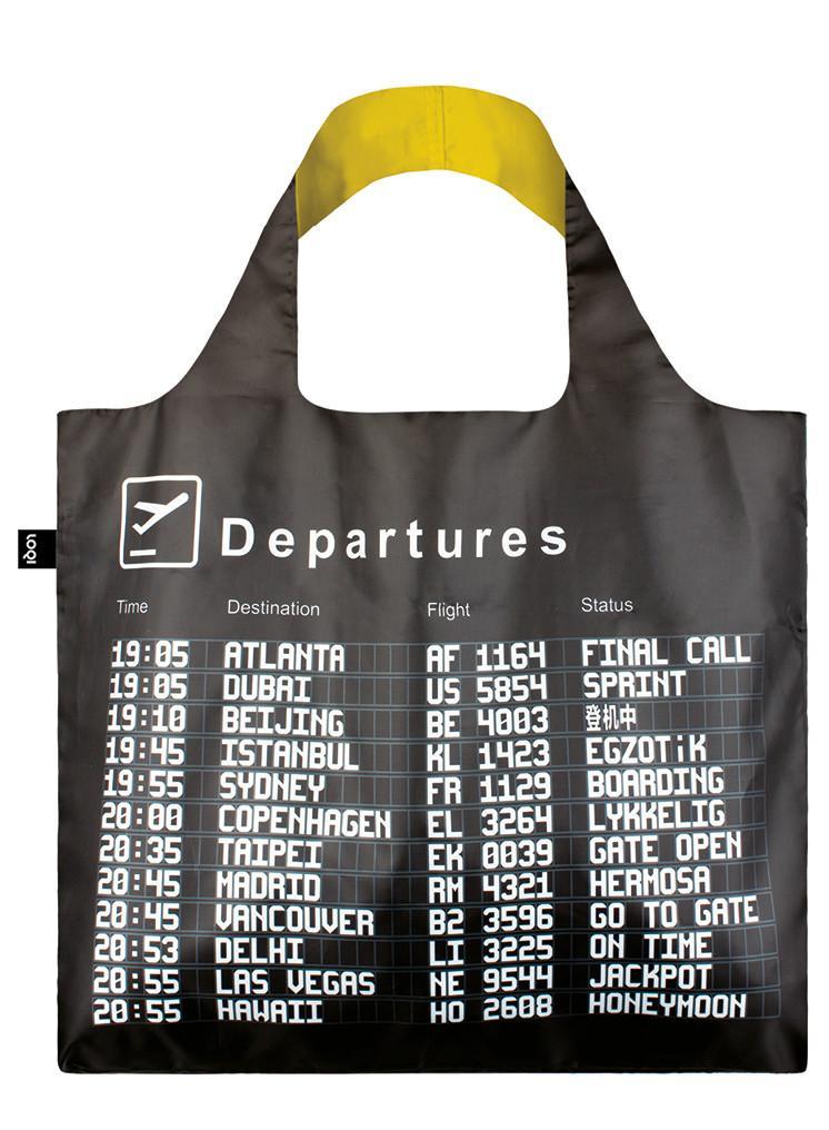 LOQI Airport Reusable Shopping Bags (Set of 3), Arrivals, Departures, Icons