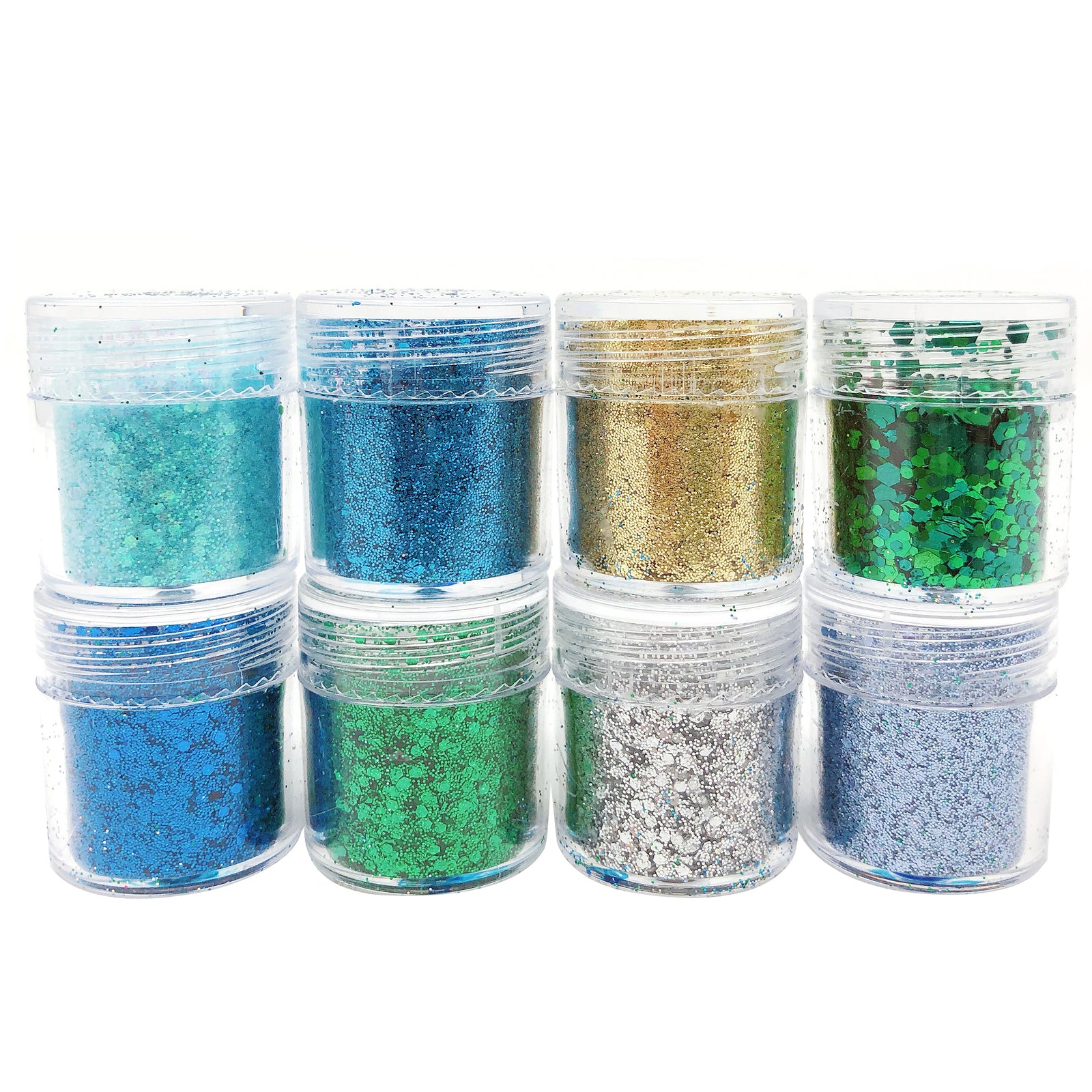 Wrapables Chunky Glitter for Hair Face Makeup Nail Art Decoration (8 Colors), Gold & Silver