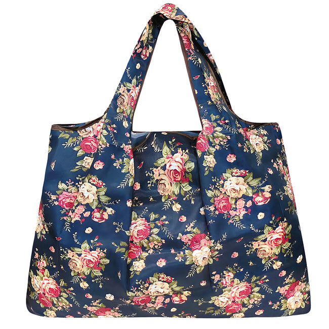 Wrapables Large Nylon Reusable Shopping Bag, Foldable Shopping Tote Bag, Reusable Grocery Bag, Travel Bag, Corsage