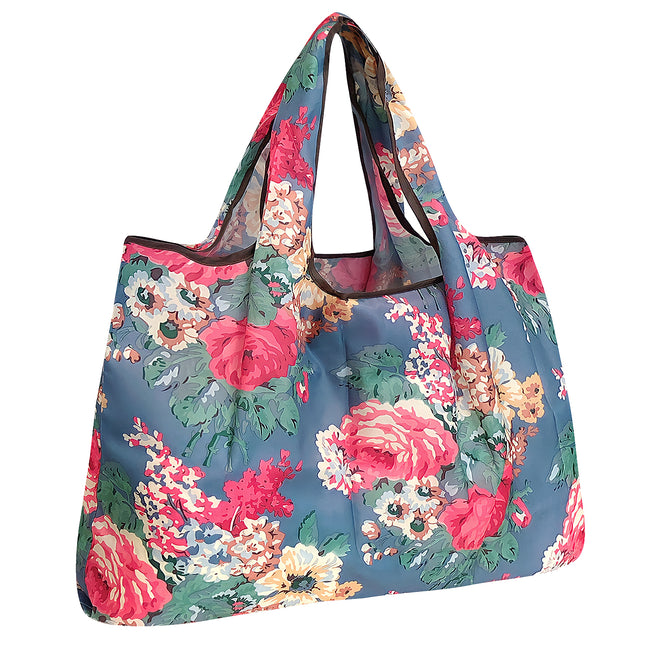 Wrapables Large Nylon Reusable Shopping Bag, Foldable Shopping Tote Bag, Reusable Grocery Bag, Travel Bag, Bouquet