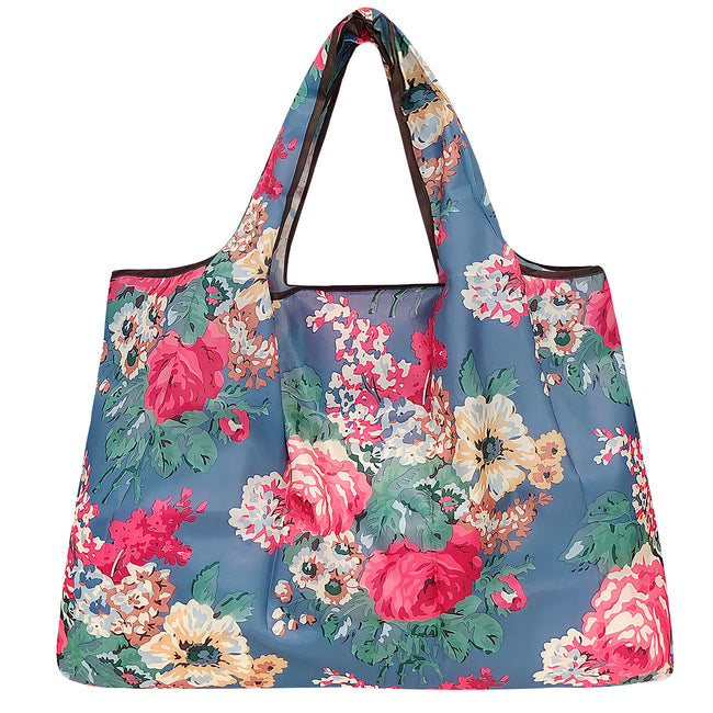 Wrapables Large Nylon Reusable Shopping Bag, Foldable Shopping Tote Bag, Reusable Grocery Bag, Travel Bag, Bouquet