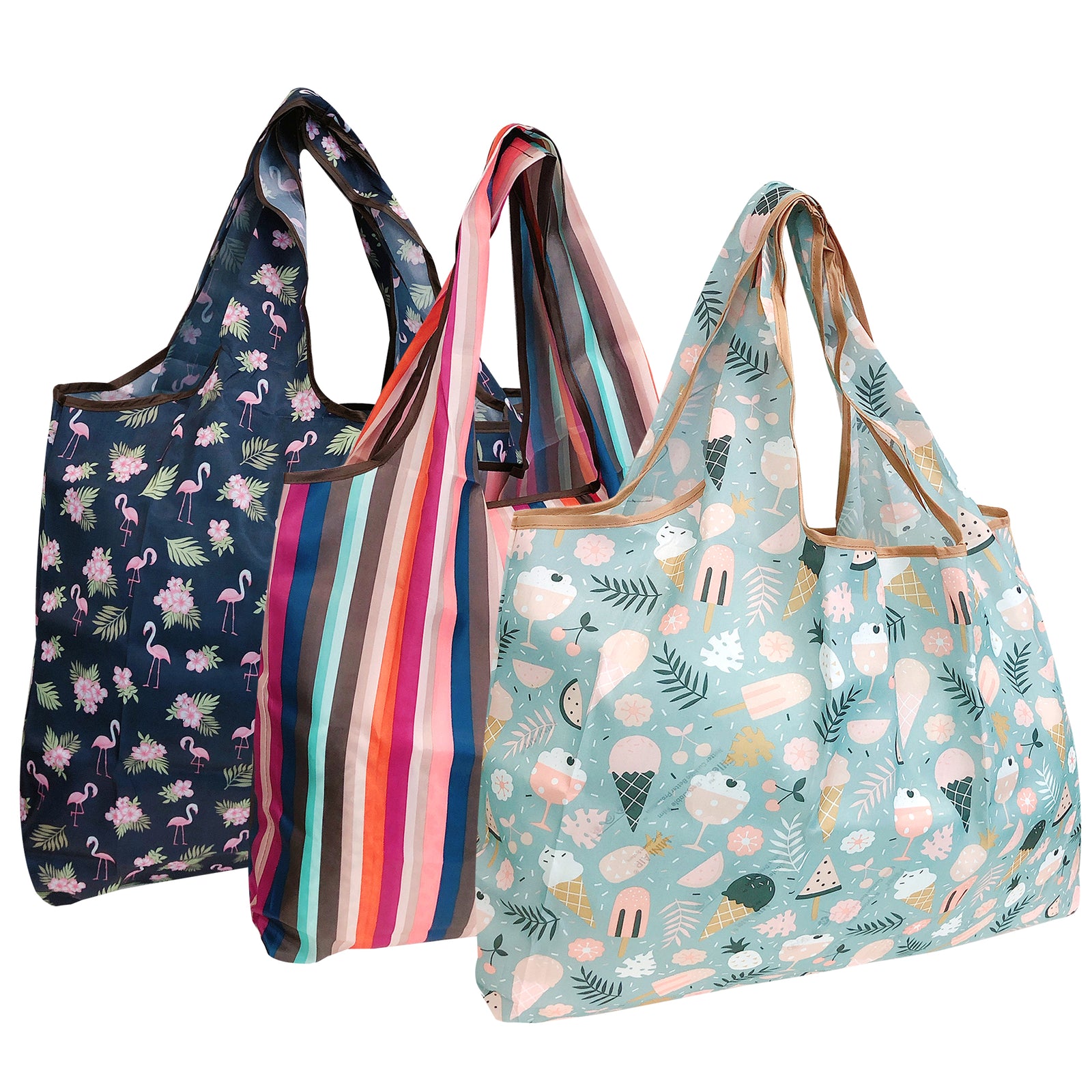 Wrapables Eco-Friendly Large Nylon Reusable Shopping Bags (Set of 3)