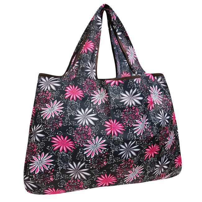 Wrapables Large Nylon Reusable Shopping Bag, Foldable Shopping Tote Bag, Reusable Grocery Bag, Travel Bag, Mystique