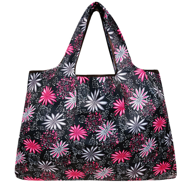 Wrapables Large Nylon Reusable Shopping Bag, Foldable Shopping Tote Bag, Reusable Grocery Bag, Travel Bag, Mystique