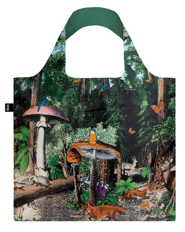 LOQI Artist Kristjana S Williams Interiors Black Forest Reusable Shopping Bag