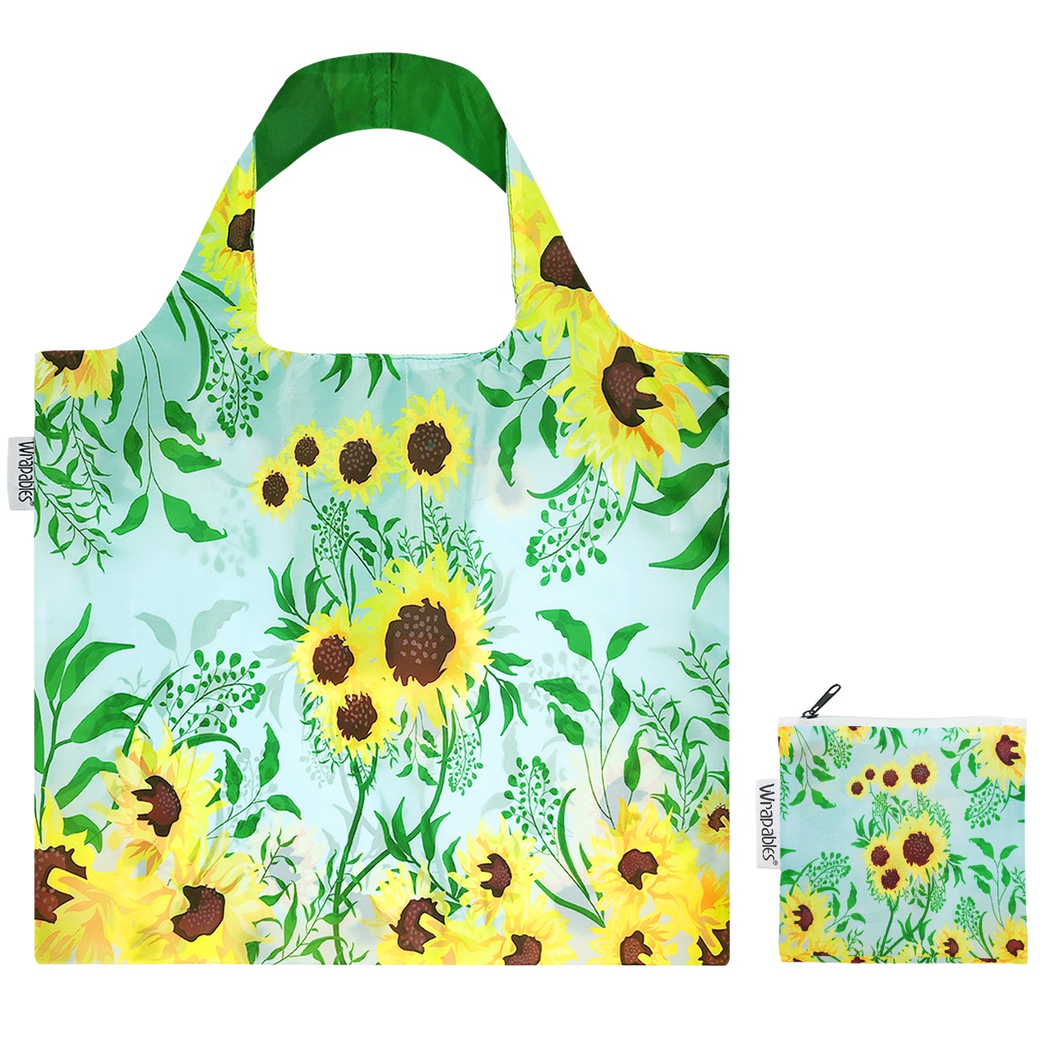 Wrapables Large Reusable Shopping Tote Bag with Outer Pouch (Set of 3)
