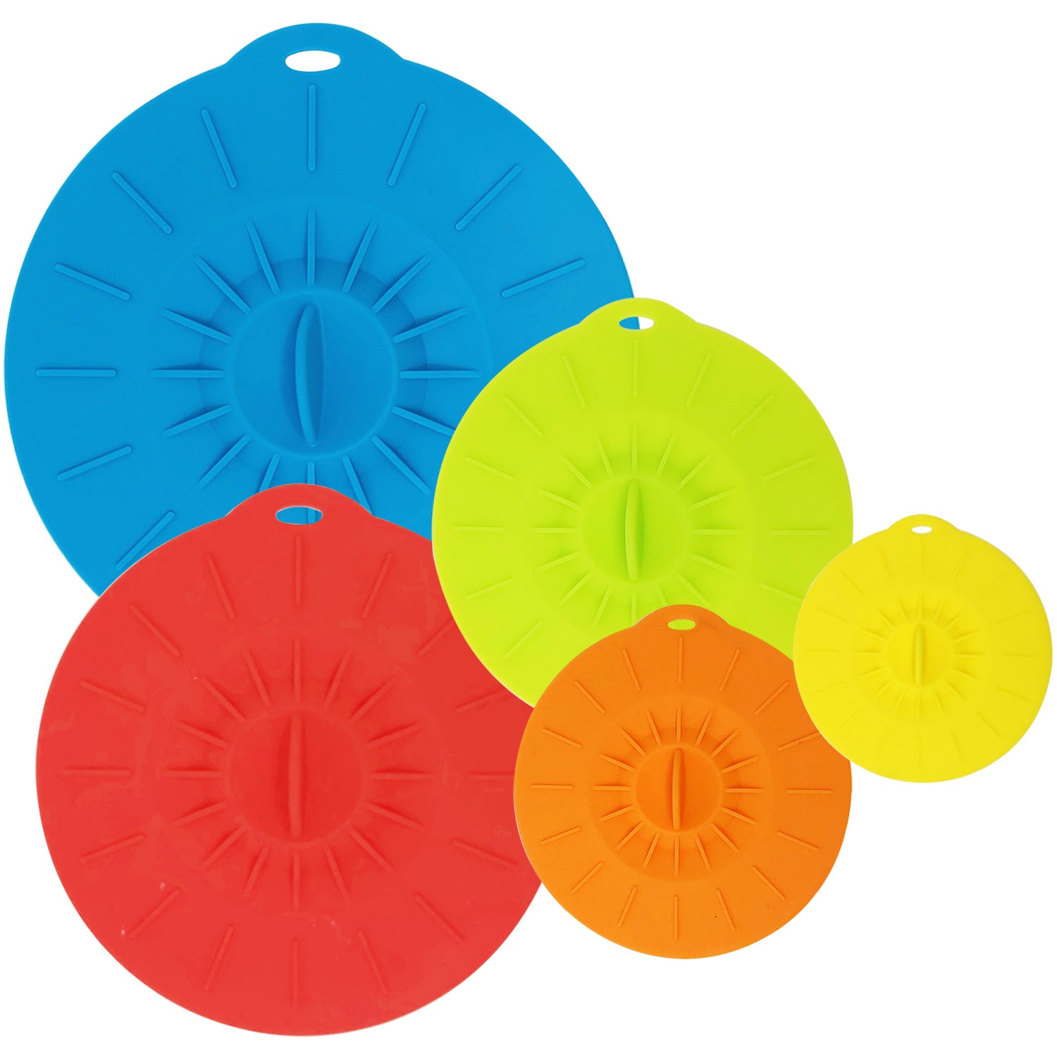 Kitchen + Home Silicone Suction Lids and Food Covers - Set of 5 Fits Various or