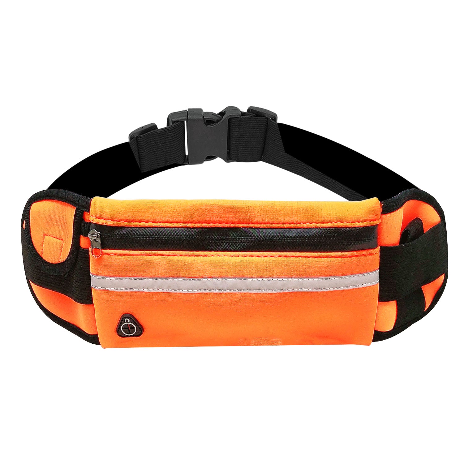 Wrapables Adjustable Neoprene Running Belt, Waterproof Fanny Pack, Workout Pouch for Running Jogging Hiking Orange