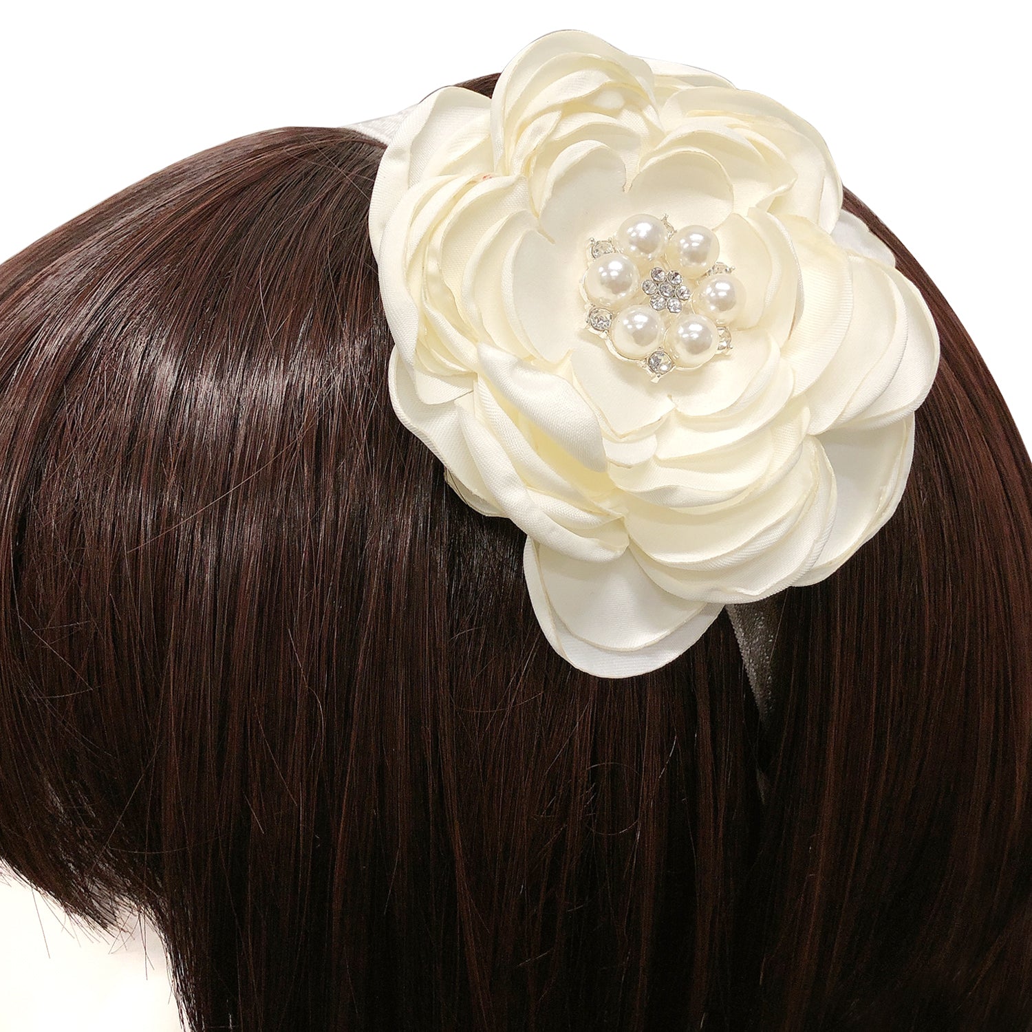 Wrapables Floral Headband Bridal Wreath Crown, Cream