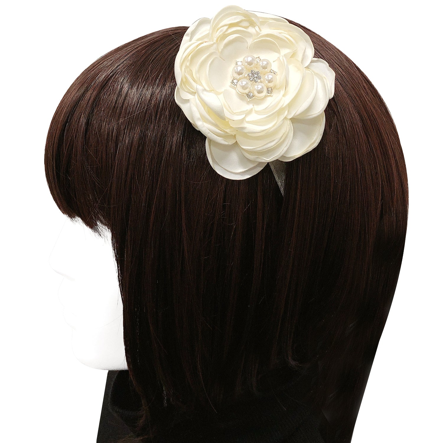 Wrapables Floral Headband Bridal Wreath Crown, Cream