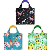 Wrapables Large Reusable Shopping Tote Bag with Outer Pouch (Set of 3)