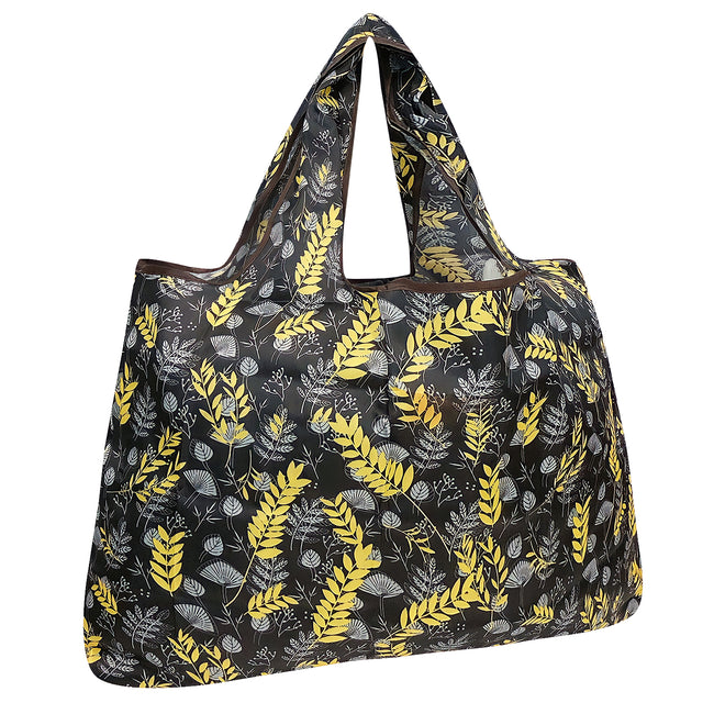 Wrapables Large Nylon Reusable Shopping Bag, Foldable Shopping Tote Bag, Reusable Grocery Bag, Travel Bag, Wheat