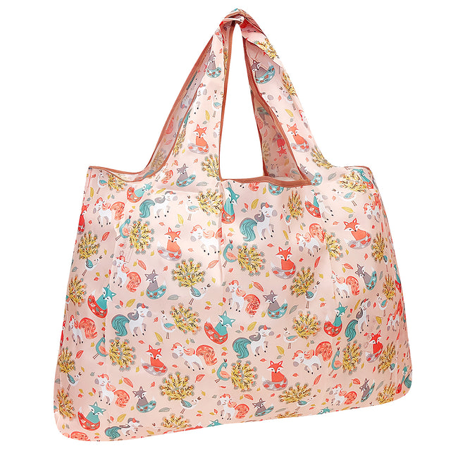 Wrapables Large Nylon Reusable Shopping Bag, Foldable Shopping Tote Bag, Reusable Grocery Bag, Travel Bag, Fantastic Creatures