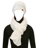 Wrapables Winter Warm Chunky Cable Knit Infinity Scarf and Beanie Set