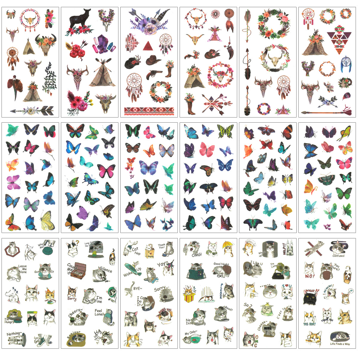 Wrapables Washi Stickers Sets for Scrapbooking, DIY Crafts for Stationery, Diary, Card Making
