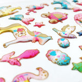 Wrapables 3D Epoxy Stickers for Scrapbooking, Journal, Planner, Decals for Phone or Notebook (4 Sheets)