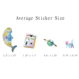 Wrapables 3D Epoxy Stickers for Scrapbooking, Journal, Planner, Decals for Phone or Notebook (4 Sheets)