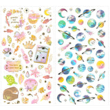 Wrapables 3D Epoxy Stickers for Scrapbooking, Journal, Planner, Decals for Phone or Notebook (4 Sheets)