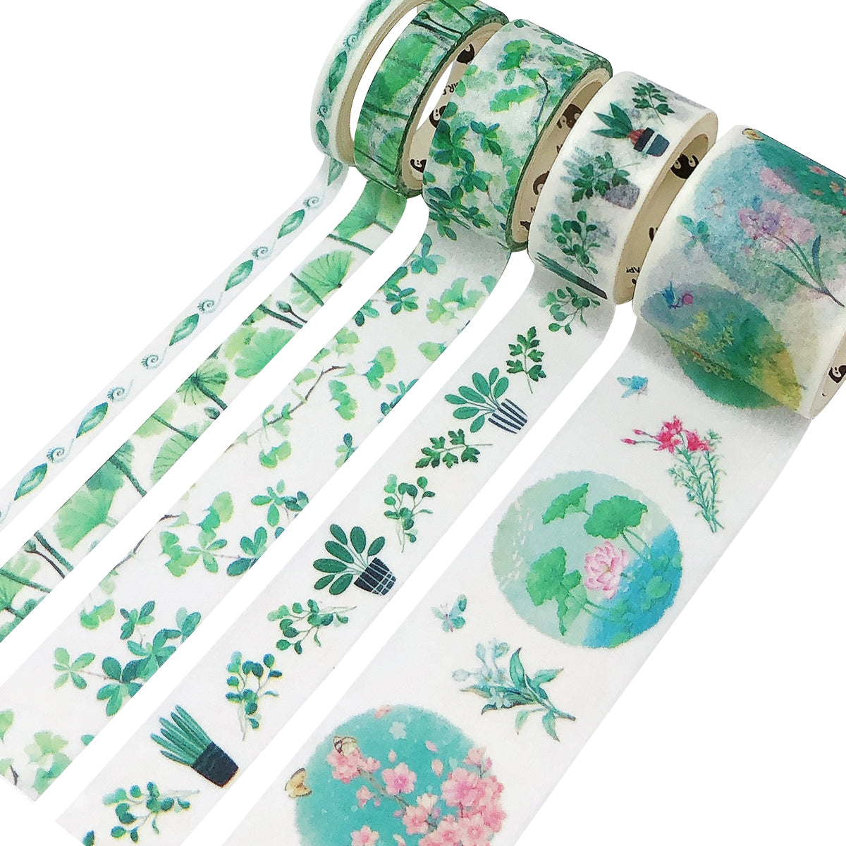 Wrapables Decorative Washi Tape Box Set (10 Rolls) Teal & Purple Floral