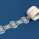 Wrapables Hollow Lace Pattern Washi Masking Tape 2M Length Total (Set of 2)