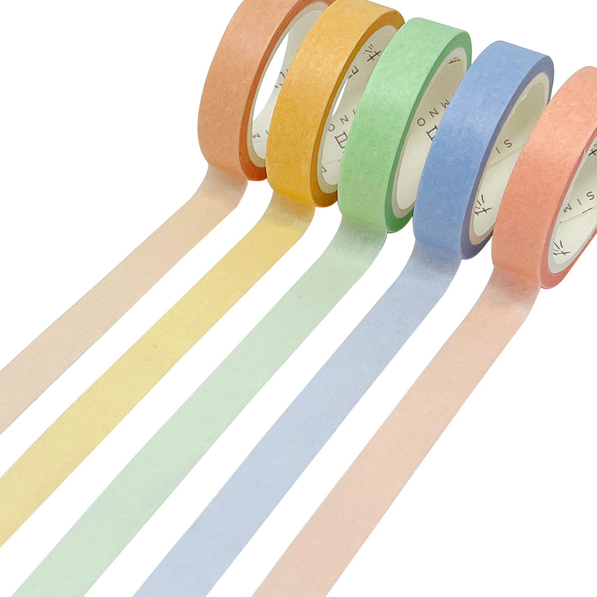 Wrapables Solid Color Washi Tape (Set of 5) Rainbow