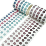 Wrapables Colorful Dots Washi Masking Tape, Round Circle Stickers for Scrapbooking, Planners, Bullet Points, and Journals 6M Length Total (Set of 2)
